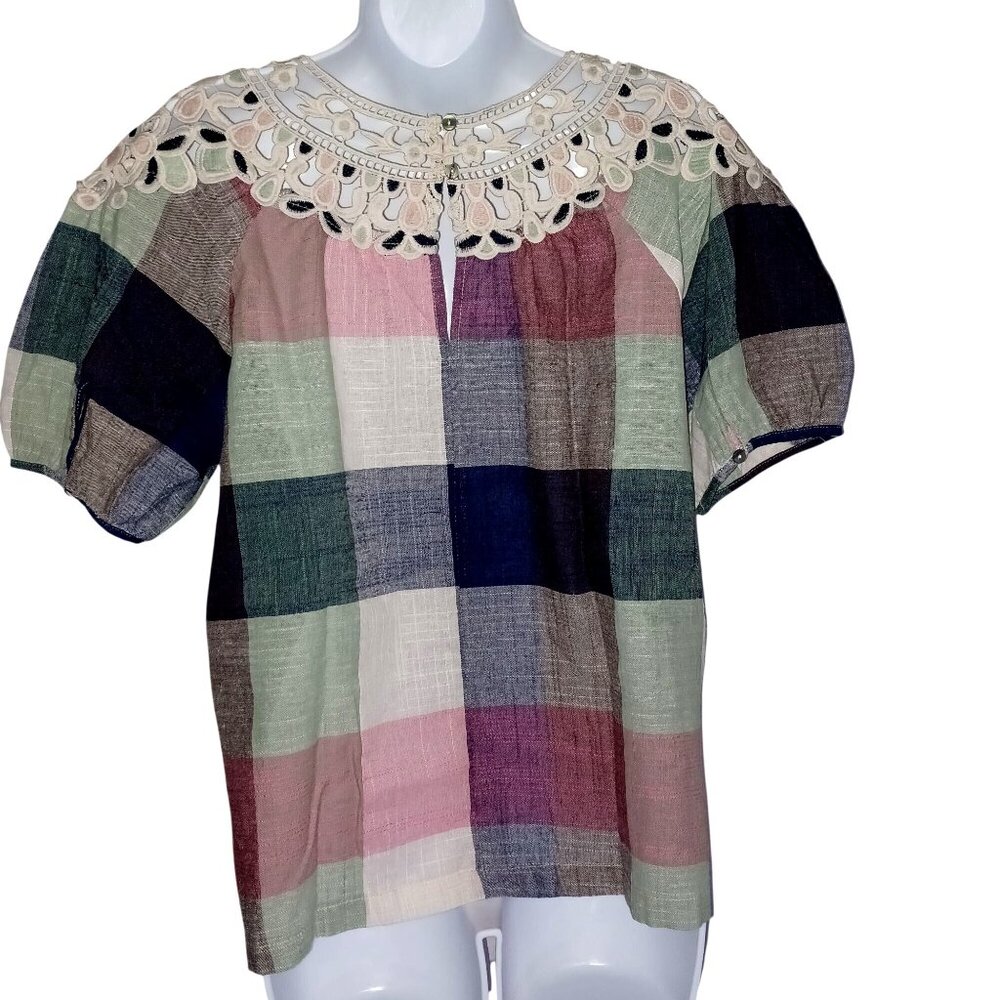 Mystree Patchwork Plaid Boho Cottagecore Crochet … - image 2